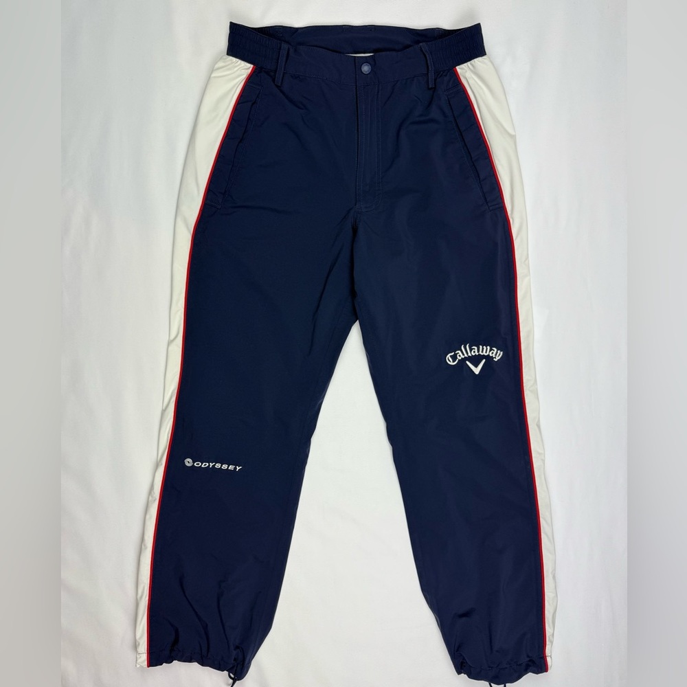 Callaway Odyssey Womens Sample Golf Rain Pants Sz Medium Navy Blue/White B7